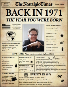 Newspaper Poster 11x14 - Back in 1971 - The Nostalgic Times: Back in 1971 - The Nostalgic Times