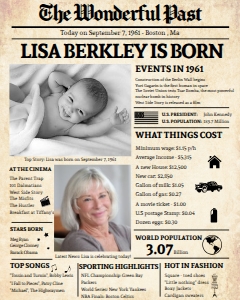 Newspaper Poster 8x10 - Back in 1961 - The Wonderful Past: Back in 1961 - The Wonderful Past