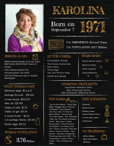 Chalkboard Poster 11x14 - Back in 1971: Back in 1971 - Classic Chalkboard