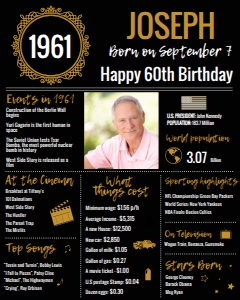 Golden & Black 16x20 - Back in 1961: Back in 1961 - Classic