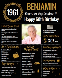 Golden & Black 11x14 - Back in 1961: Back in 1961 - Classic