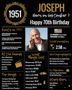 Golden & Black 16x20 - Back in 1951: Back in 1951 - Classic