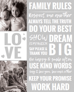 Classic House Rules Sign with a Photo 8x10: Classic House Rules Sign