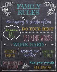 Chalkboard House Rules Sign design preview