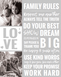 Classic House Rules Sign with a Photo 11x14: Classic House Rules Sign