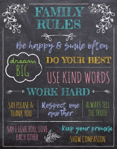 Chalkboard House Rules Sign 11x14 Color: Chalkboard House Rules Sign