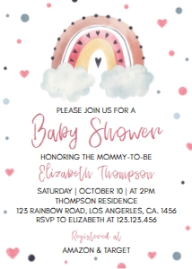 rainbow baby shower invitation R003: 1028469053
