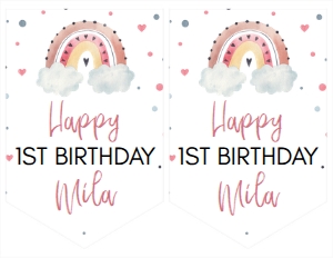 boho rainbow birthday banner R003: 1059631713