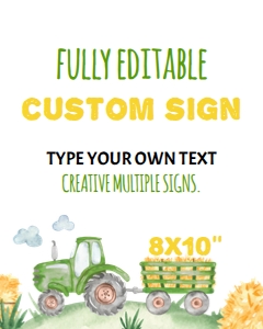 green tractor custom sign T003: 10465