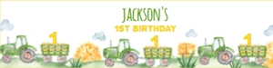 green tractor water bottle label T003: 10532
