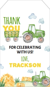 green tractor thank you tag T003: 10524