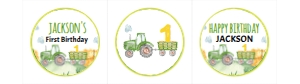 green tractor cupcake topper T003: 10459