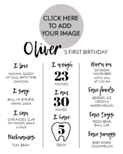 circle minimal photo milestone poster 16x20 M004: 1076476749