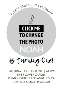 modern 1st birthday invitation M004: 1065673986