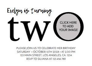 minimal 2nd birthday invite M004: 1109683229
