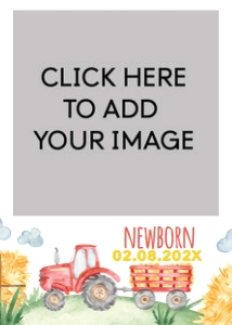 red tractor photo birthday banner T003: 1097430618