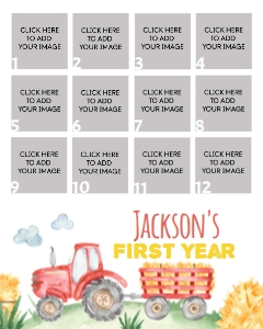red tractor first year photo collage 16x20 T003: 1111744837