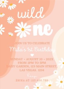 daisy wild one invitation D003: 1179155799