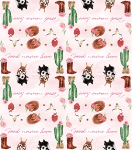 cowgirl food name card R007*3.5 x 2 in: 1321589787