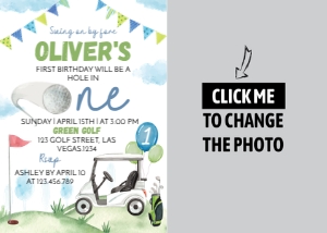 golf photo invitation G001: 1193450628