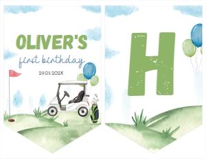 golf party G001 happy banner 11x8.5: 1289363104