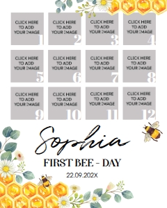 bee 1st birthday photo collage 16x20 B002: 1222765722