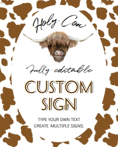 Higland cow birthday custom sign: 1233625974