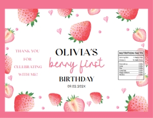 strawberry first birthday S008 chip bag: 1258078175