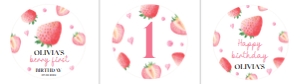 strawberry first birthday S008 cupcake topper: 1244086022