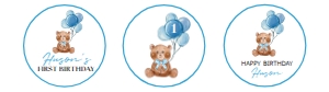 blue teddy bear cupcake topper T004: 1333836077