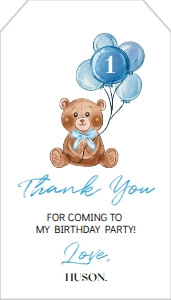 blue teddy bear thank you tag T004: 1333836077