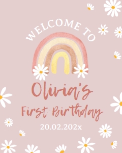 daisy rainbow welcome sign D004: 1269512794