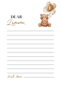 teddy bear time capsule card T004: 1327628843