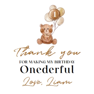 teddy bear thank you favor T004: 1313602954