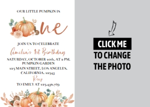 fall pumpkin invitation photo 7x5 P004: 1282320759