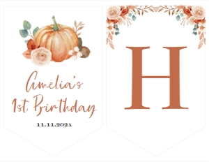 fall pumpkin birthday banner P004: 1284221597