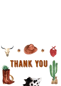 cowboy thank you card R007: 1281281469