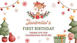 reindeer birthday gable box label R009: 8809