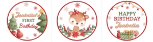 reindeer birthday cupcake topper R009: 8790