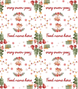 reindeer birthday food tent card R009: 8809
