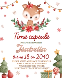 reindeer birthday time capsule R009: 8809