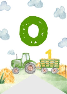 green tractor highchair banner T003: 10485