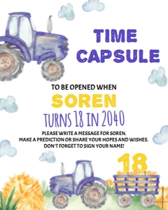 blue tractor time capsule T003: 10657