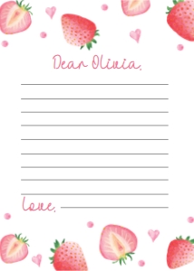 strawberry first birthday time capsule card S008: 1326819863