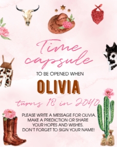 cowgirl birthday time capsule R007: 1321589787