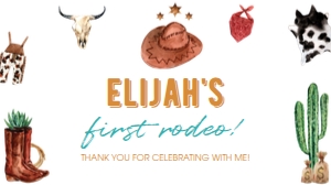 rodeo boy birthday gable box label R007: 1301180106