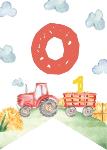 red tractor highchair banner T003: 1308169444
