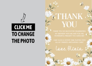 daisy bee birthday thank you card D005: 1306977058