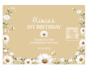 daisy bee birthday chip bag D005: 1305557582