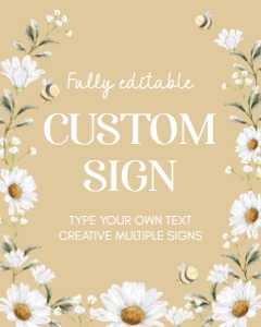 daisy bee birthday custom sign D005: 1306977058